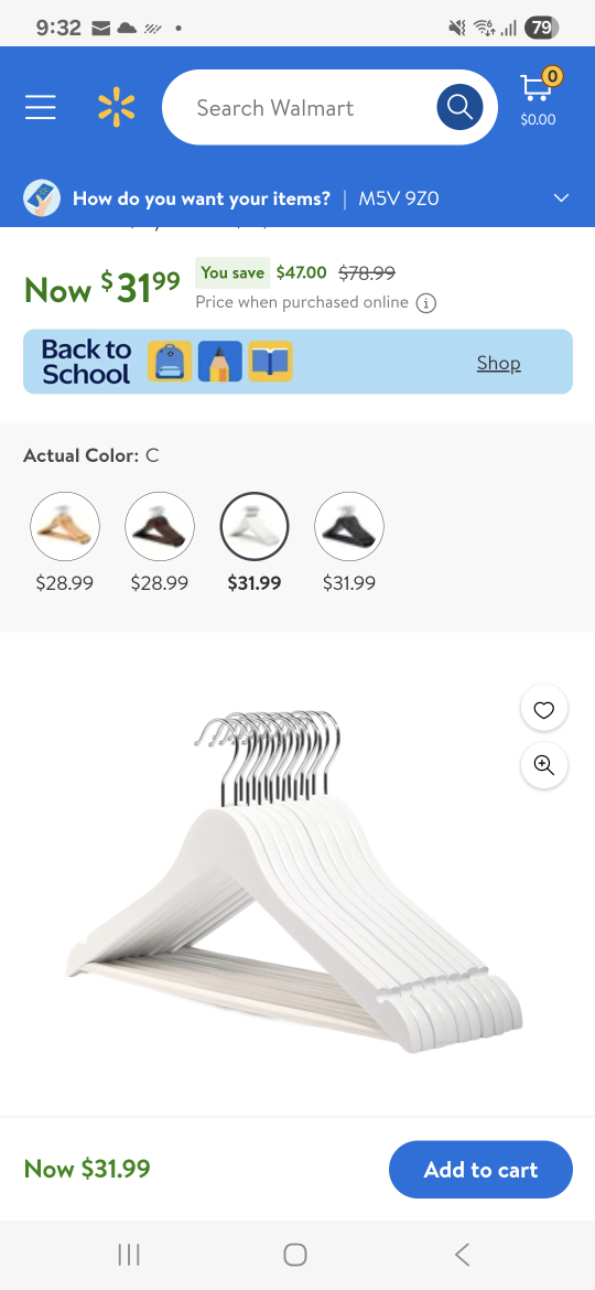 Wooden Clothes Hangers - White & Natural - photo 4