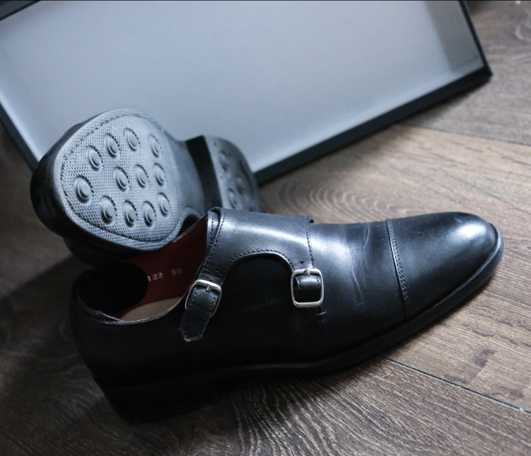 Leather Monk Strap Dress Shoes - photo 3