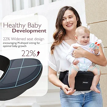 Momcozy Baby Carrier Waist Seat - Black Medium - photo 2
