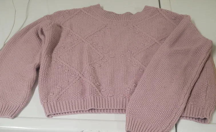 Pink crop Sweater- MEDIUM size thumbnail