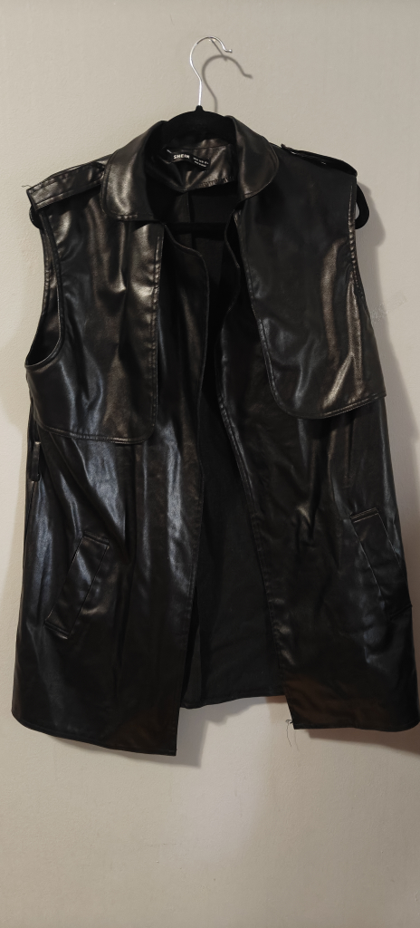 Black Faux Leather Vest