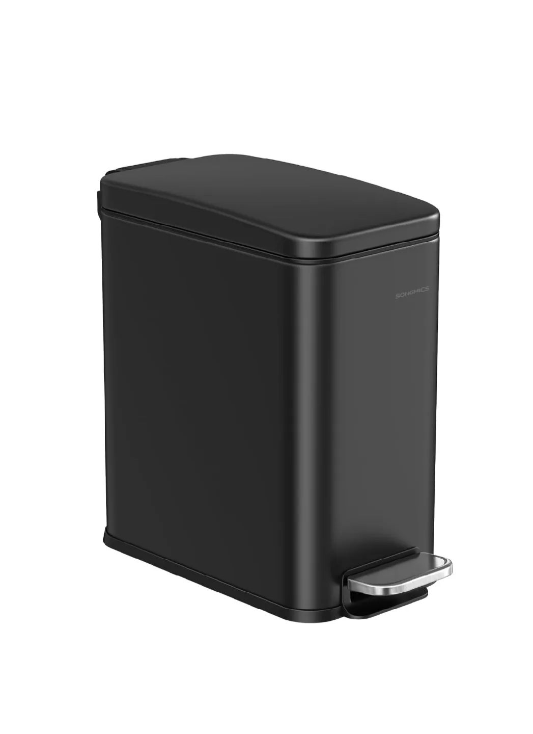 SONGMICS Black Bathroom Slim Trash Can thumbnail