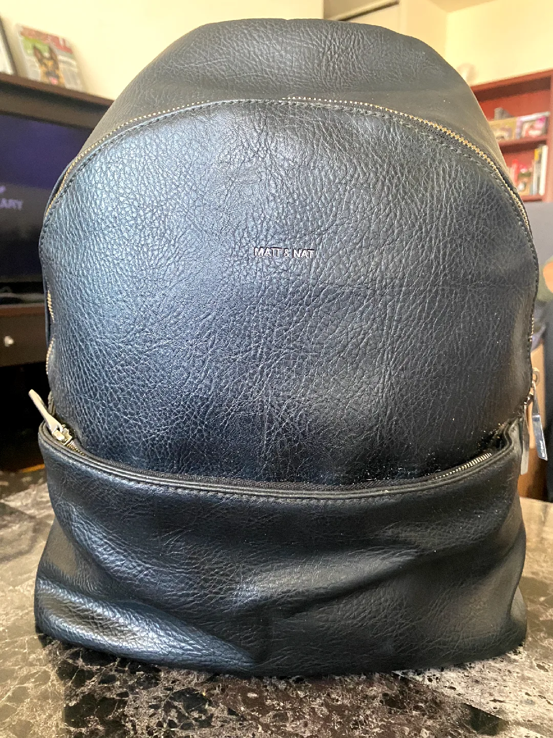 Matt & Nat Black Vegan Leather Backpack thumbnail