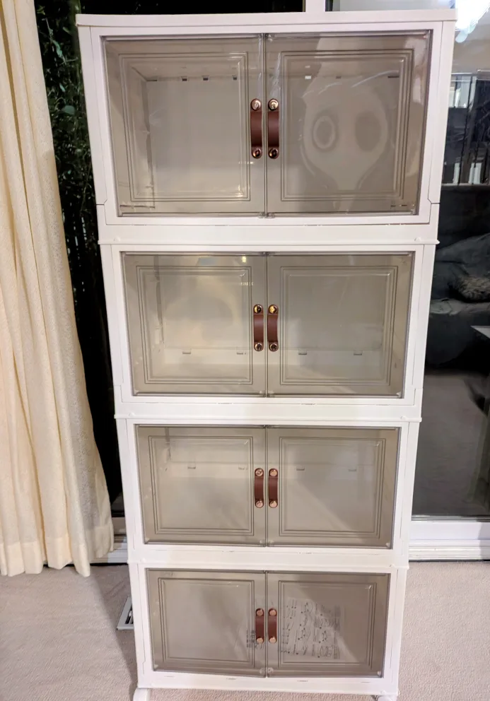 Rolling Storage Cabinet with Doors - White thumbnail