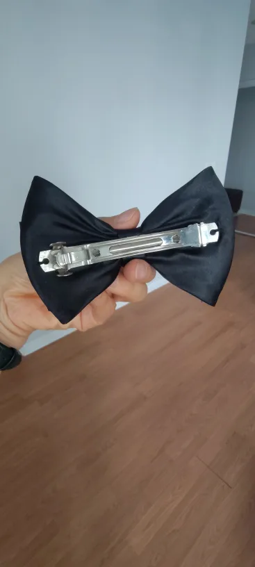 Japanese Style Black Bow Hair Clip image indicator(3)