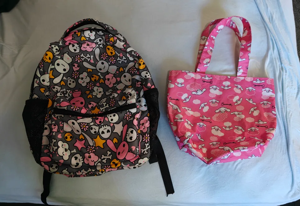 Kawaii Bunny Backpack and Cinnamoroll Lunch Bag Set 💖🧡 thumbnail