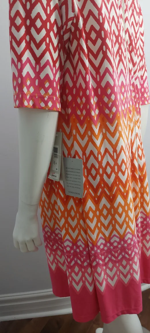 NEW - Eliza J Dress - Orange, Pink, White Pattern image indicator(6)