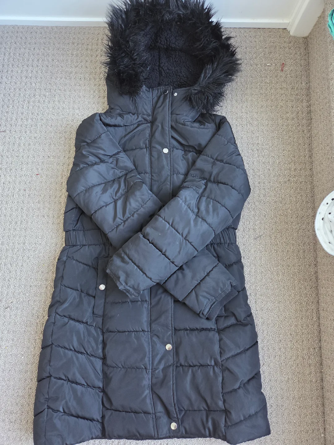 RICKI'S Black Puffer Coat - Size S thumbnail
