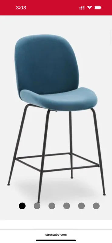 Blue Velvet Bar Stools - Set of 2 image indicator(3)