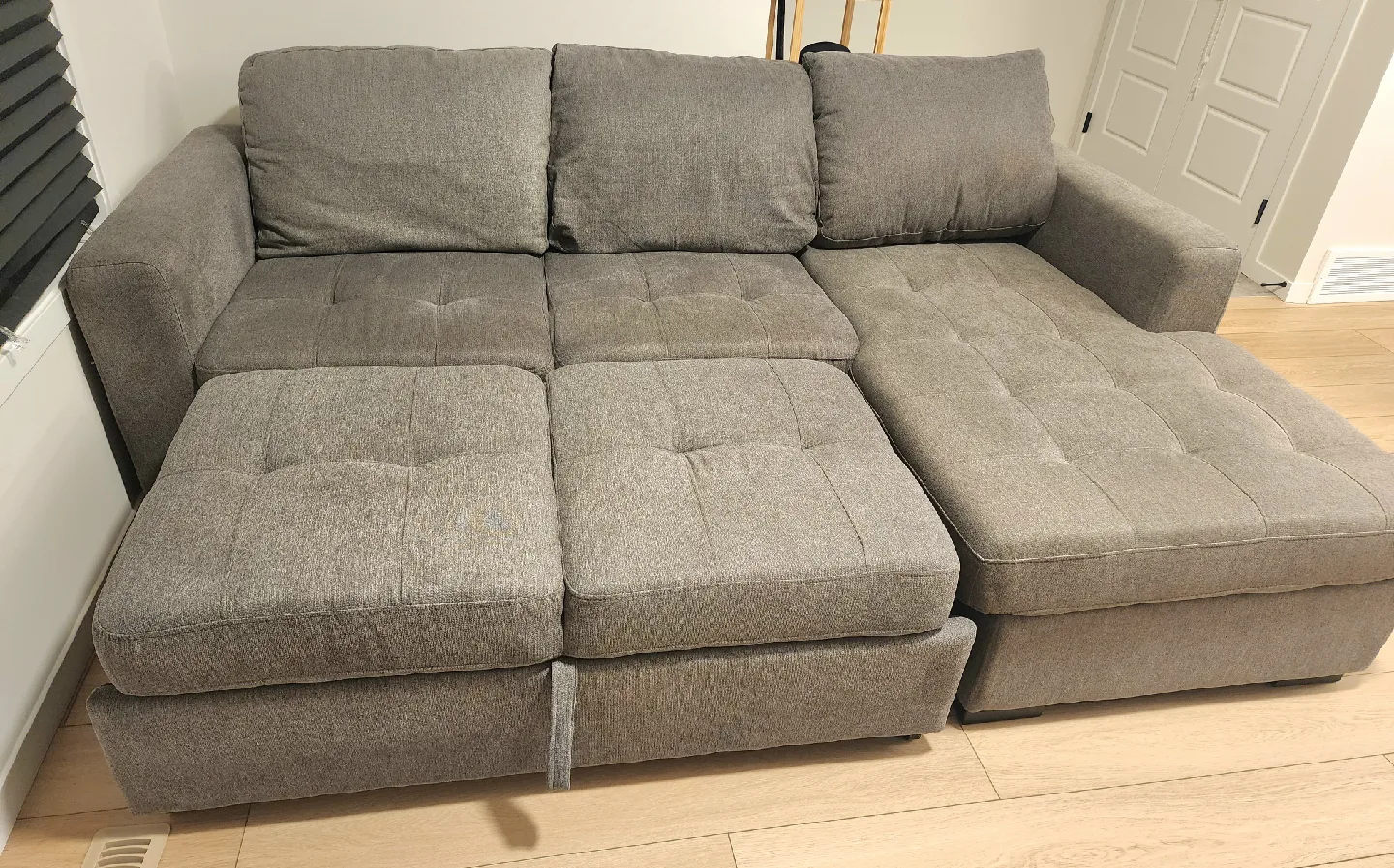 Grey Sectional Sofa BED with STORAGE image indicator(2)