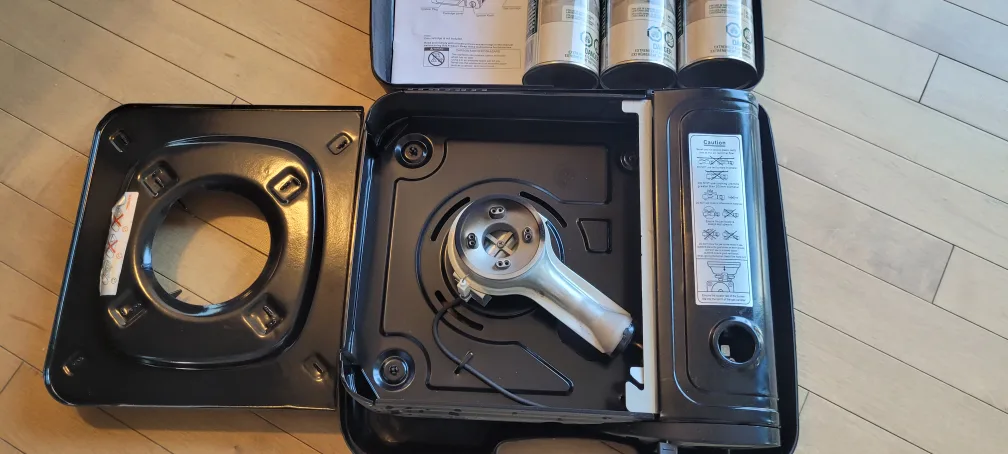 ShineStar Portable Gas Stove Burner + Woods butane gas canisters image indicator(2)