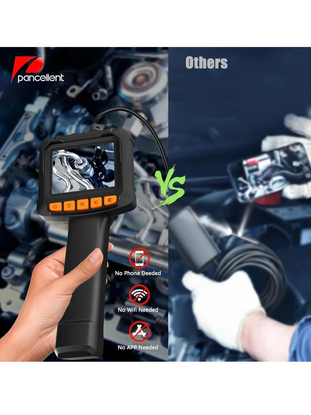 Pancellent Endoscope 2.4 inch Full-View Color Screen🥕 image indicator(2)