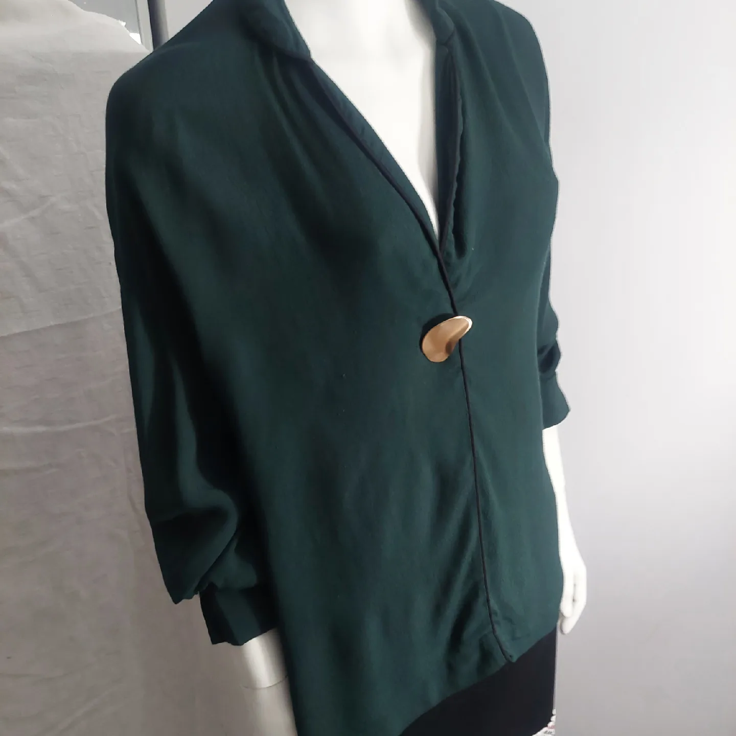 Green Long Sleeve Blouse medium  🥕 thumbnail