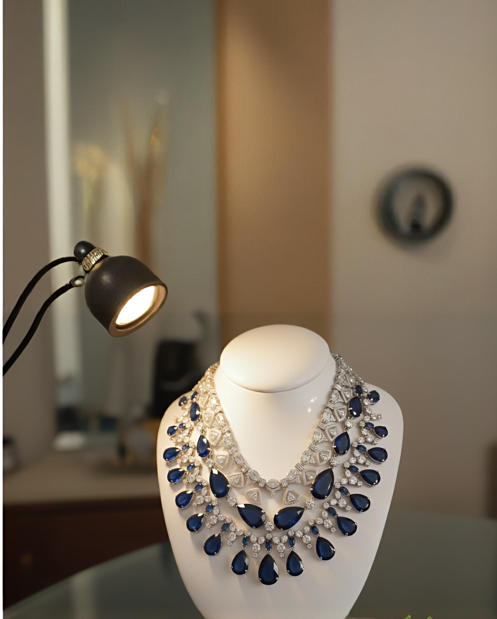 Statement Necklace with Blue Stones