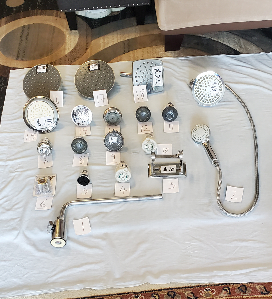 Assorted Shower Heads and Fixtures