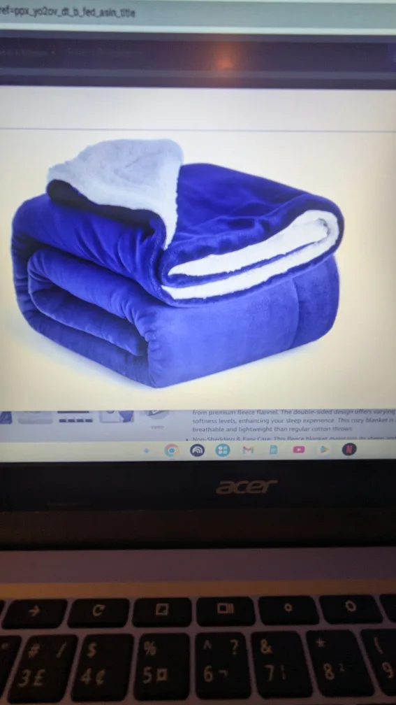 Sherpa Fleece Blanket - Royal Blue image indicator(3)