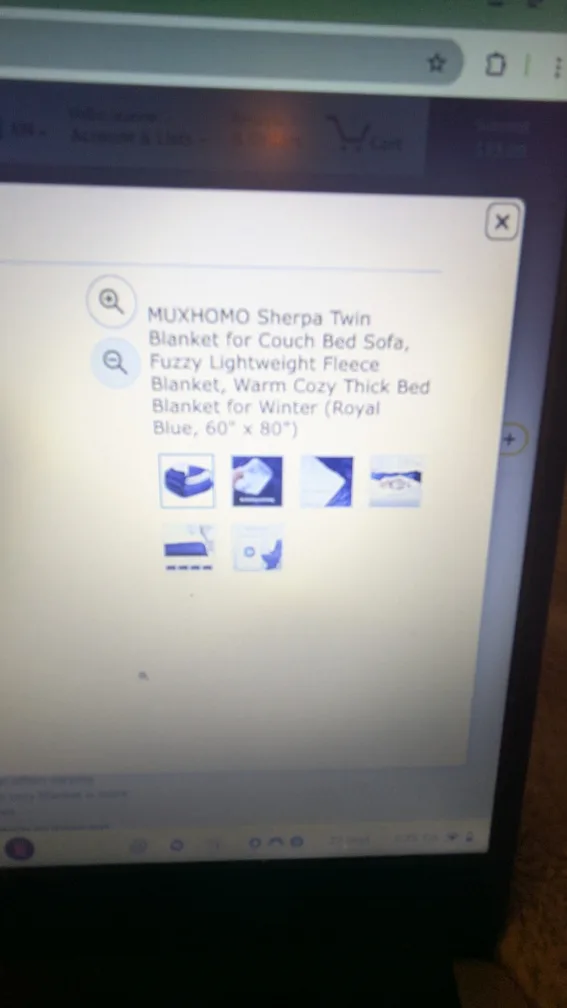 Sherpa Fleece Blanket - Royal Blue image indicator(4)