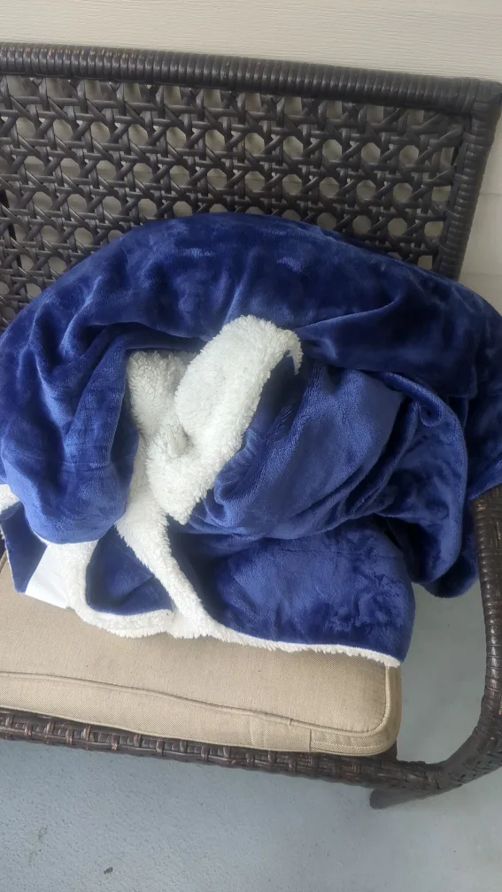 Sherpa Fleece Blanket - Royal Blue image indicator(5)