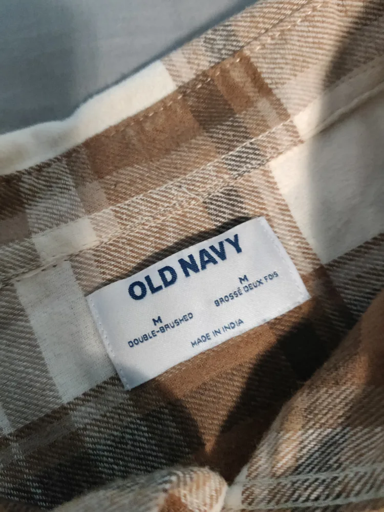 Old Navy M Flannel Shirt - Brown & White image indicator(2)