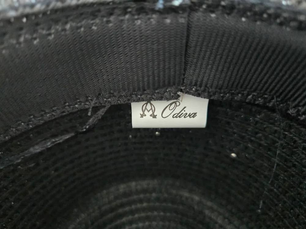 Black Basket Weave Hat with Pearl Decorations image indicator(2)