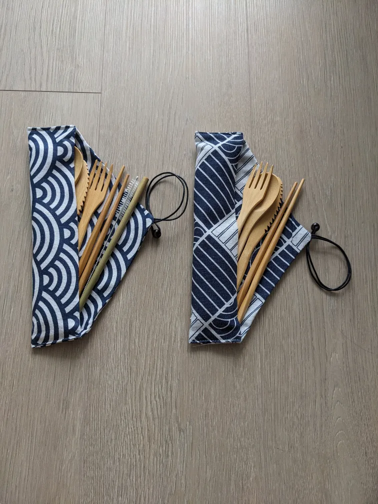 Reusable Bamboo Utensil Set with Case thumbnail