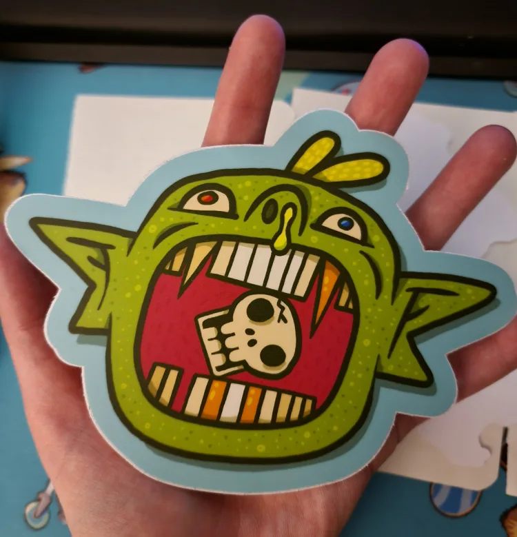 🥕 Assorted Stickers - 2 Cats, 1 BIG Goblin, 1 Wrestler image indicator(4)