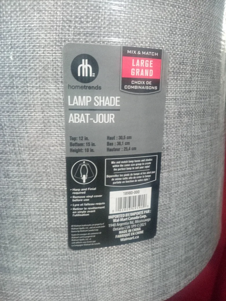 Hometrends Large Lamp Shade & Ceramic Base image indicator(3)