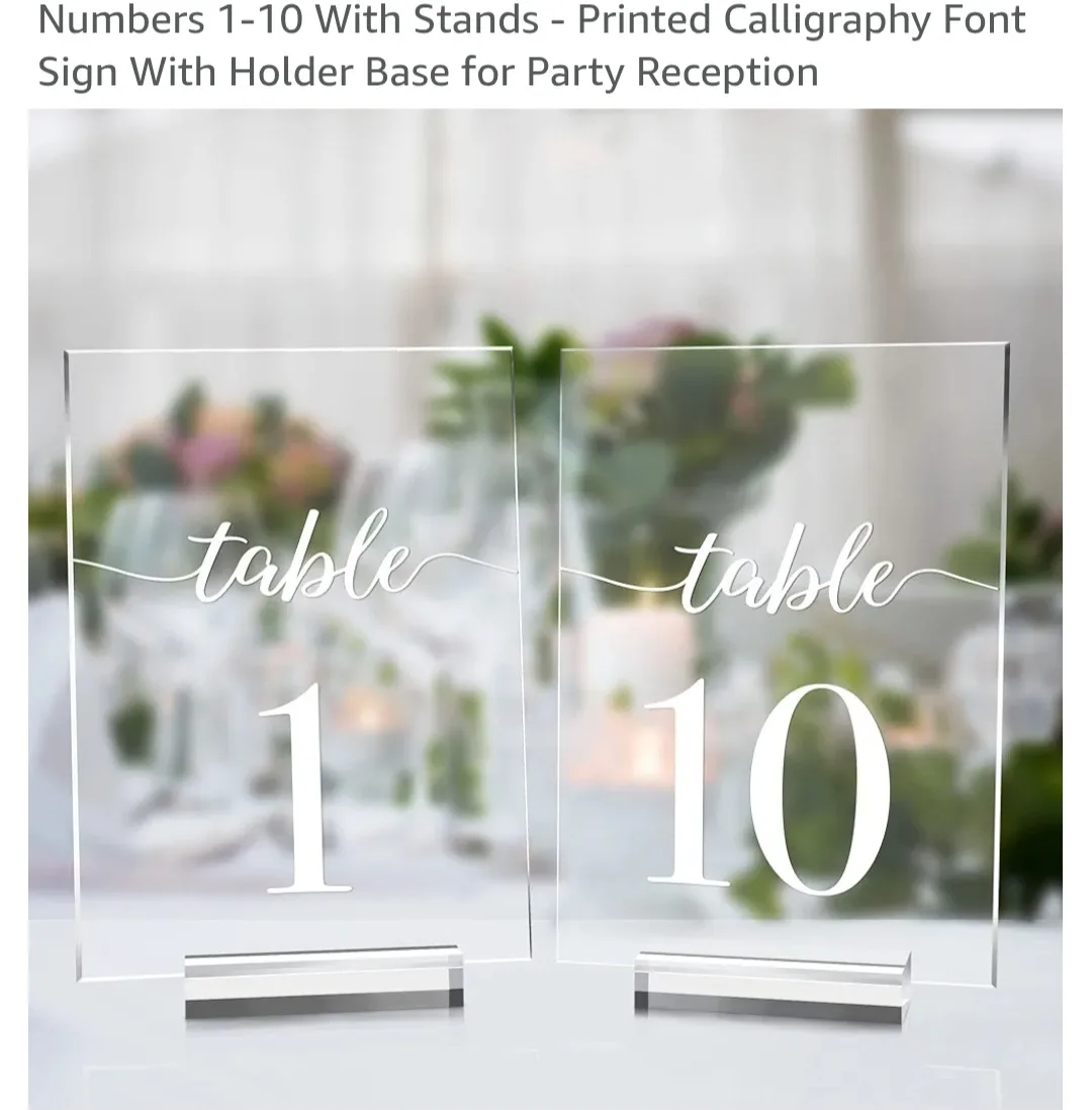 Acrylic Table Numbers 1-10 image indicator(10)
