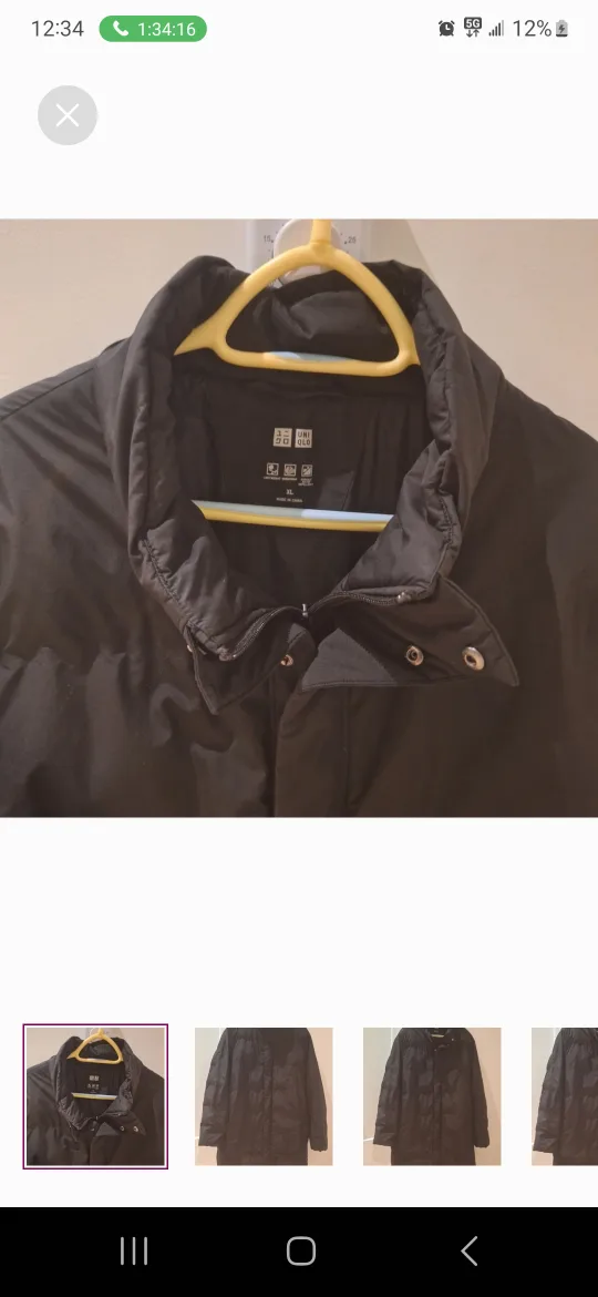 Uniqlo Down Coat - Black - XL thumbnail