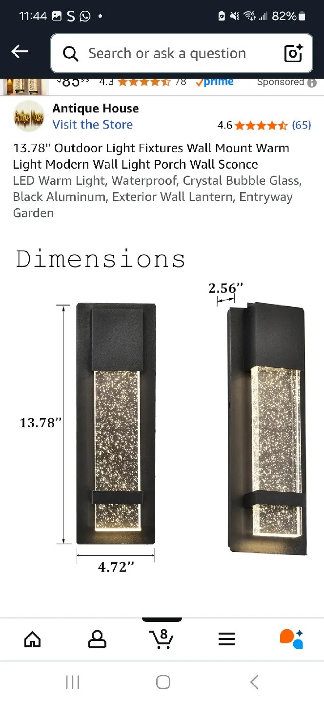 Antique House 13.78" Outdoor Wall Light thumbnail