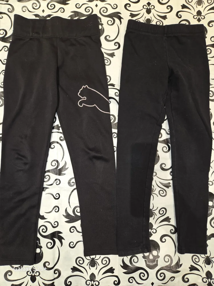 Puma (size 7/8) and H&M (size 8-9)Black Leggings thumbnail