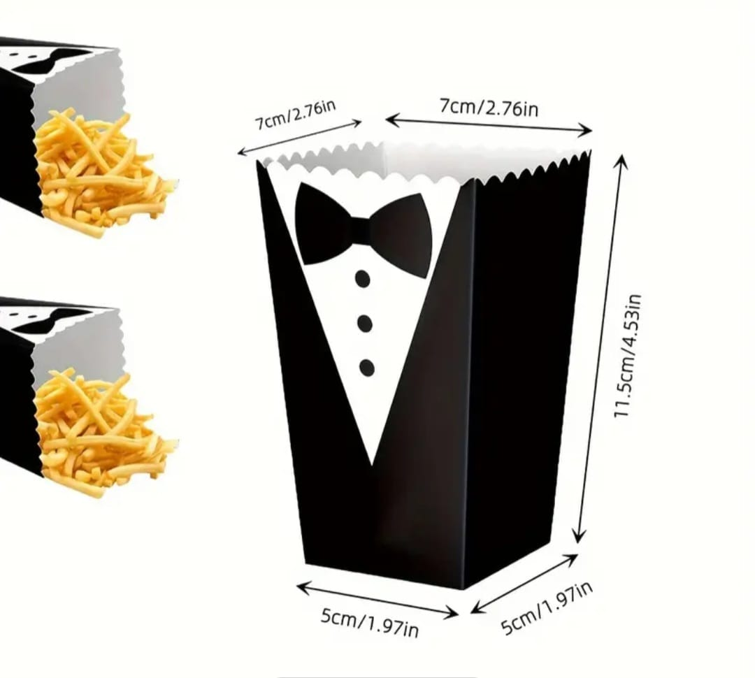 40 pcsTuxedo Popcorn/fries Treat Boxes