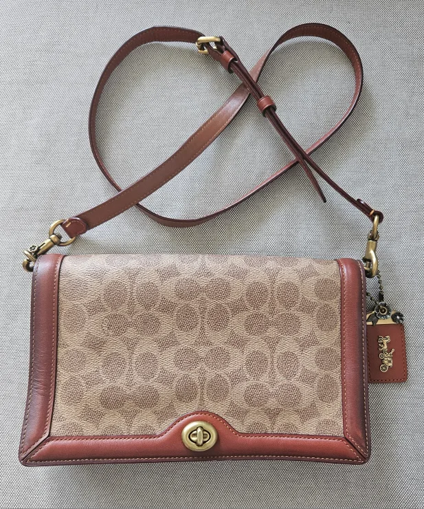Coach Signature Brown Leather Crossbody Bag