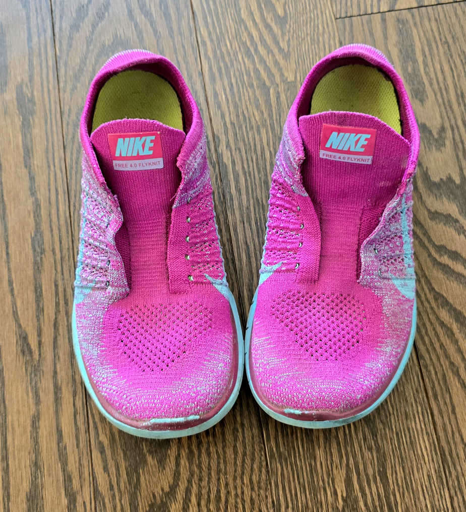 Nike Free 4.0 Flyknit Pink Running Shoes - Size 8