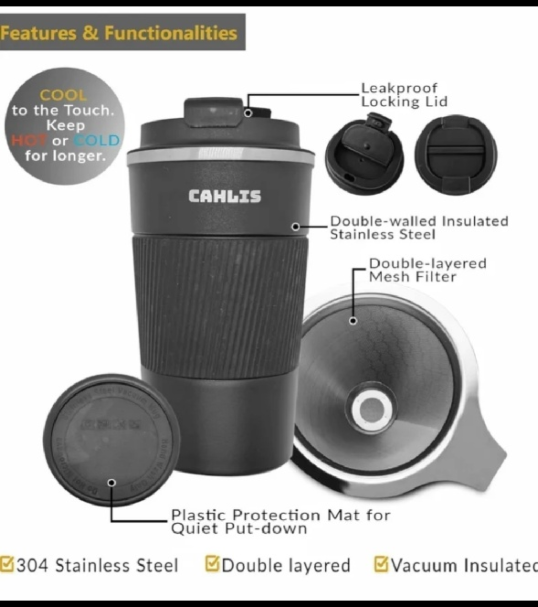 🥕 NEW Travel Brewing Tumbler Pour Over Coffee Maker Thermal Mug - photo 4