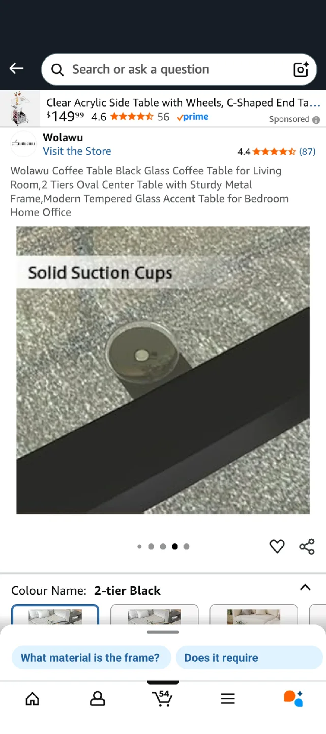 Wolawu Black Glass Coffee Table image indicator(6)