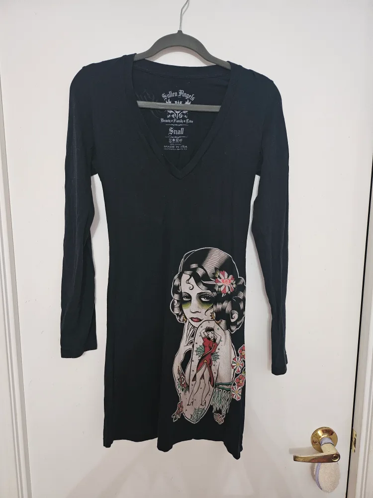 Sullen Angels Black Dress - Small thumbnail