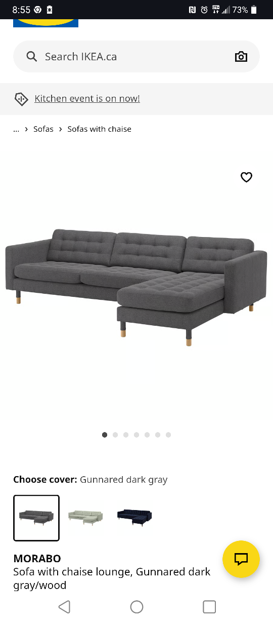 IKEA Morabo Grey Sectional Sofa - super functional.