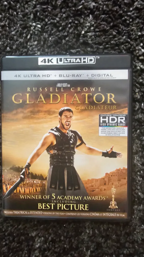 Gladiator 4K Ultra and HD Blu-ray thumbnail