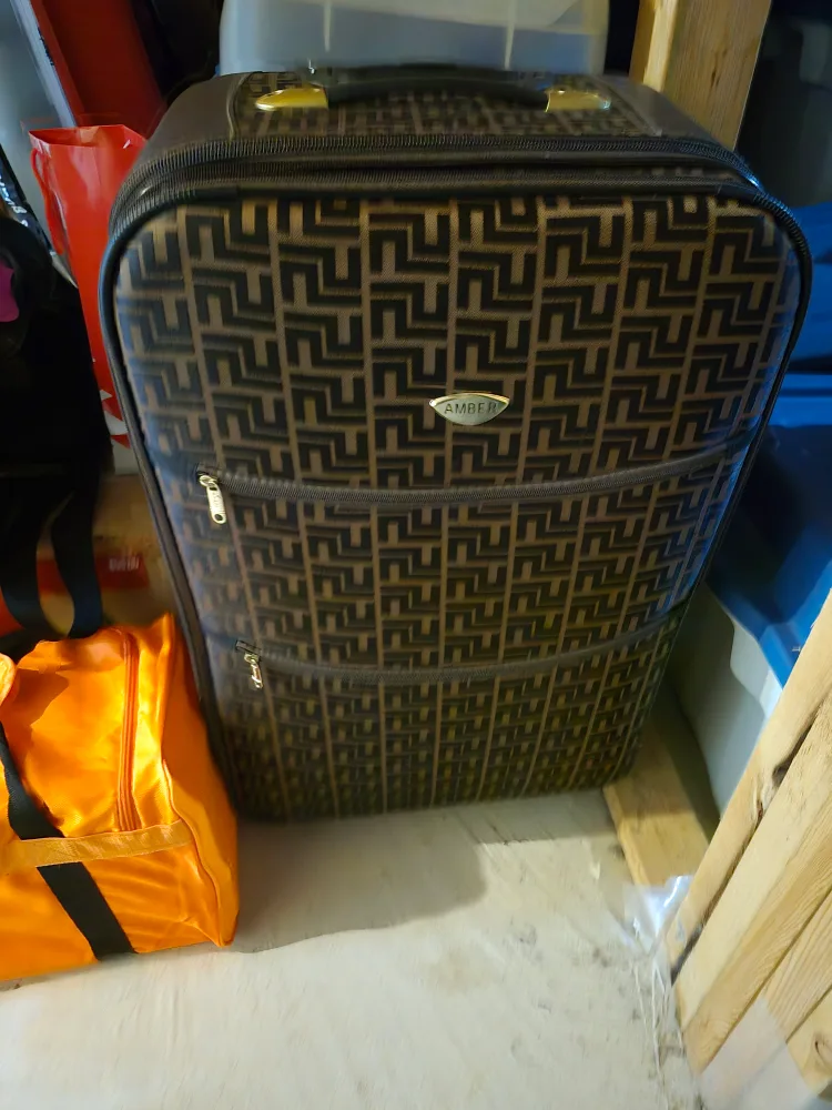 Large Amber Suitcase - Brown Patterned thumbnail