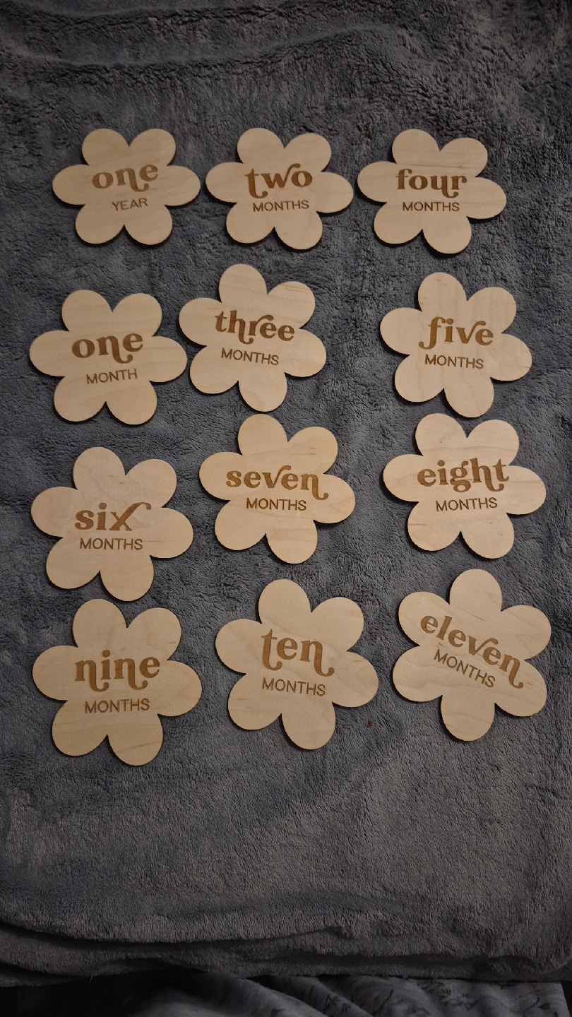 Baby Milestone Flower Markers - 1-12 Months