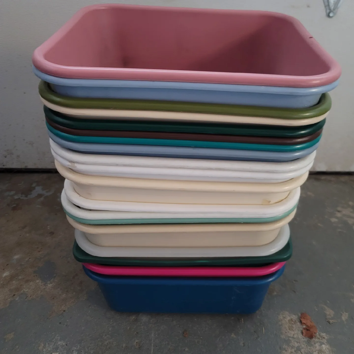Stackable Plastic Storage Bins - Assorted Colours thumbnail