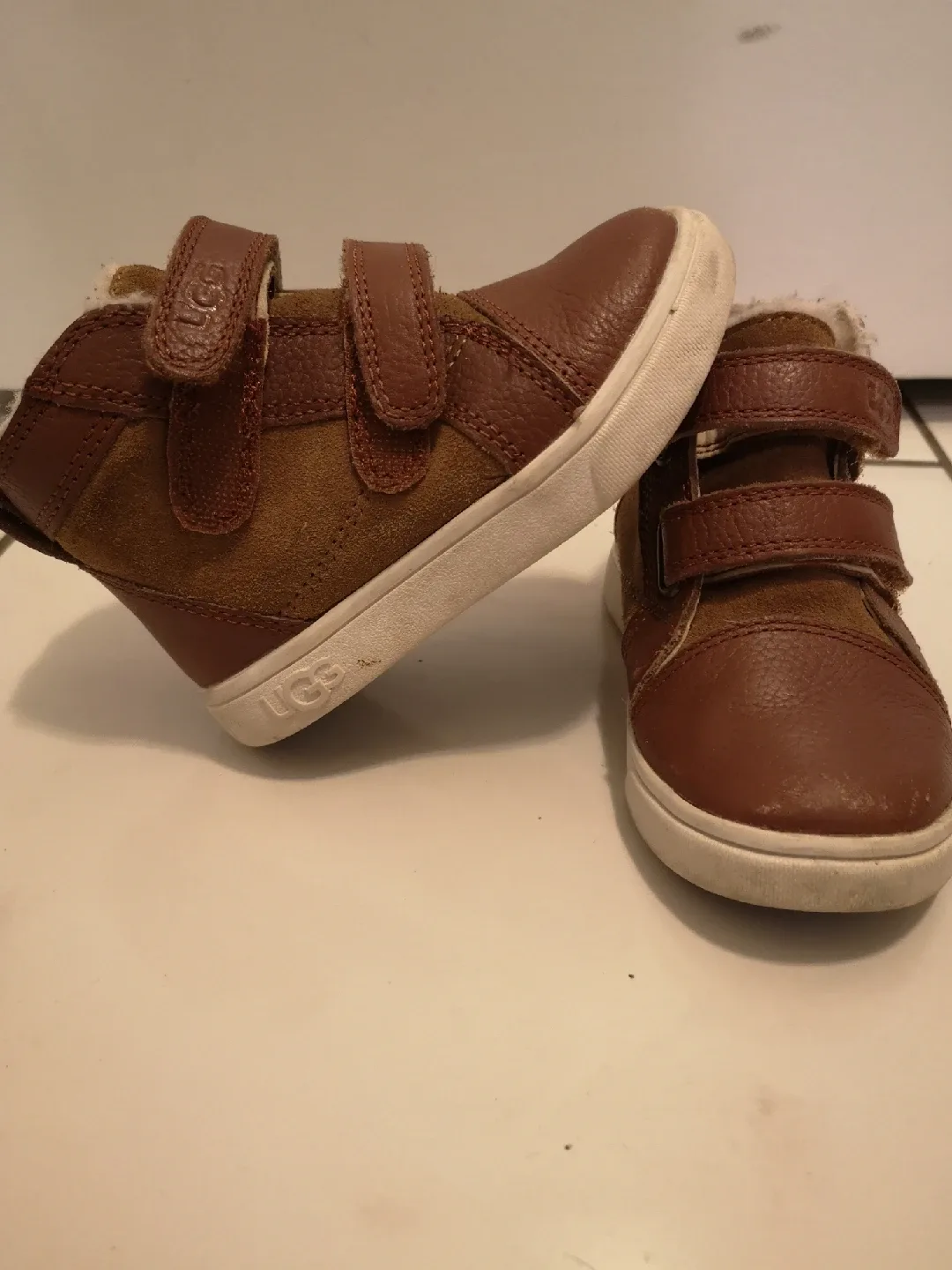 UGG Brown Leather & Suede Ankle Boots - Size 7