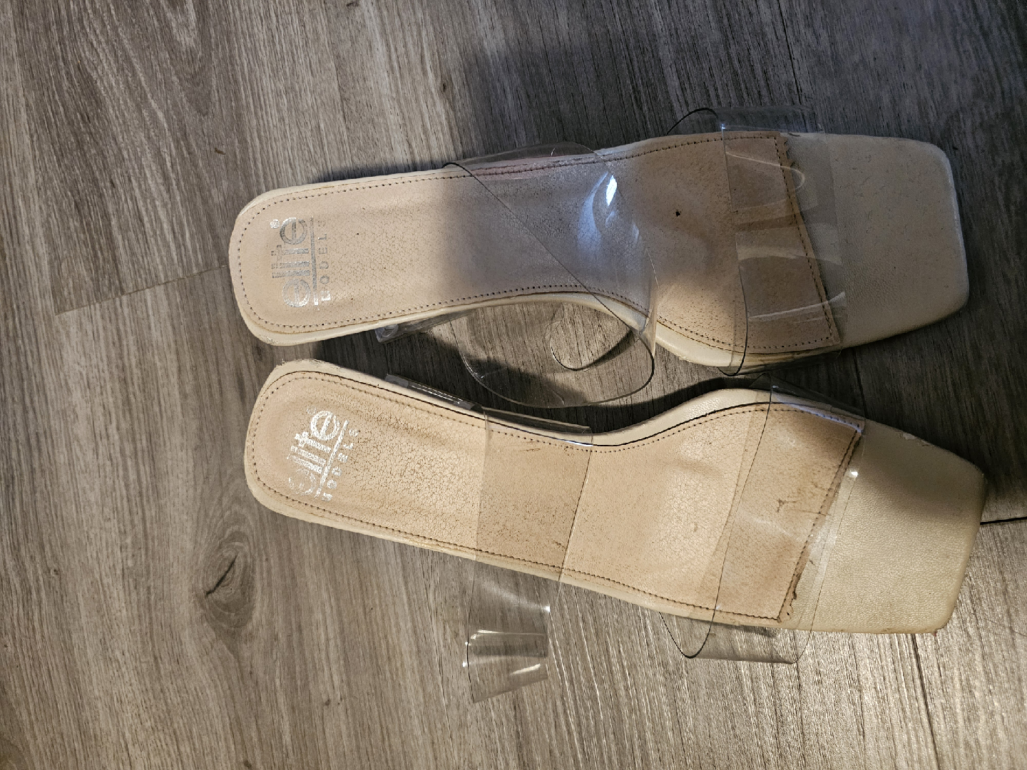 D'Lites Beige Clear Strap Heels - Size 9 - photo 2