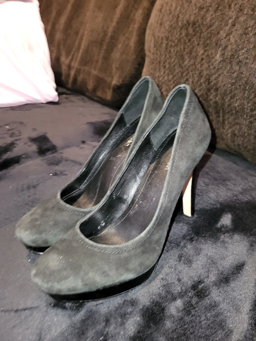 Calvin Klein Black Suede Heels image indicator(2)