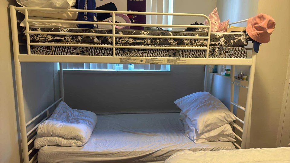 White Metal Bunk Bed Frame thumbnail