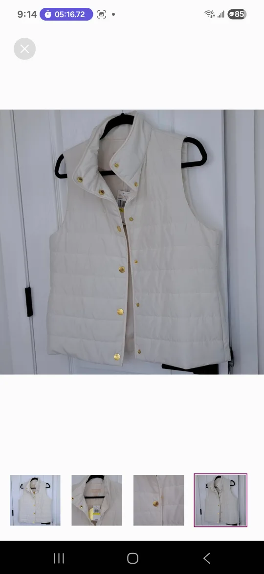 brand new  Michael Kors  white puffer vest image indicator(3)