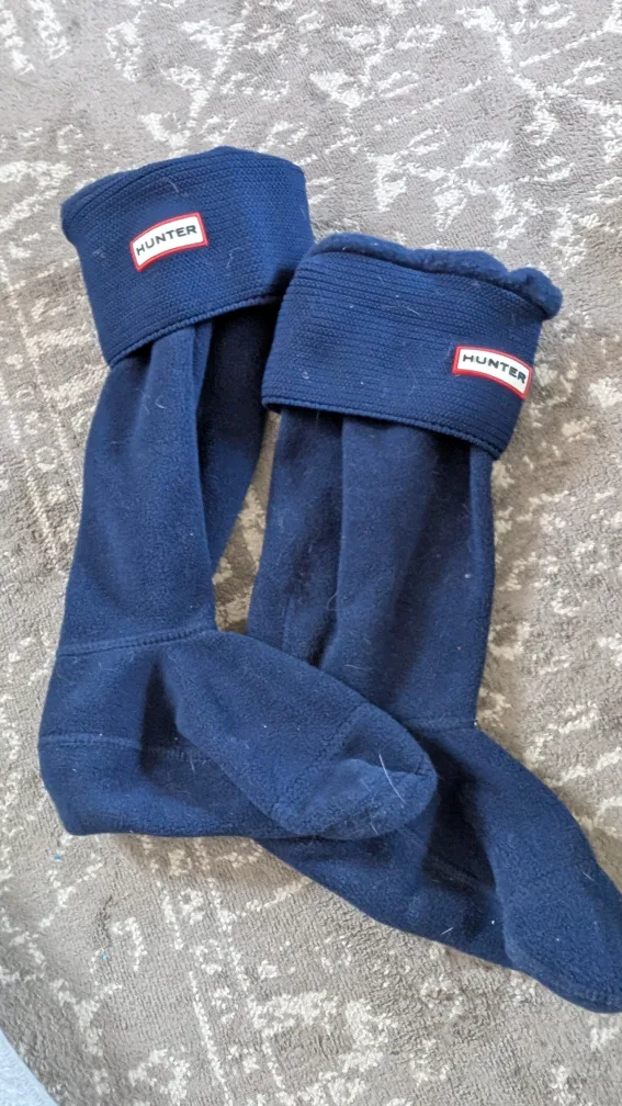 Hunter Unisex Fleece Tall Boot Socks - Navy, Size M 🥕 thumbnail
