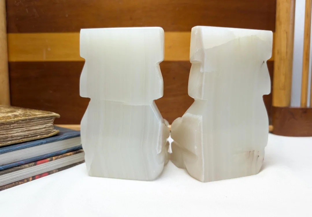 Onyx Aztec Style Bookends ~ Library Décor ~ Carved Bookends image indicator(10)
