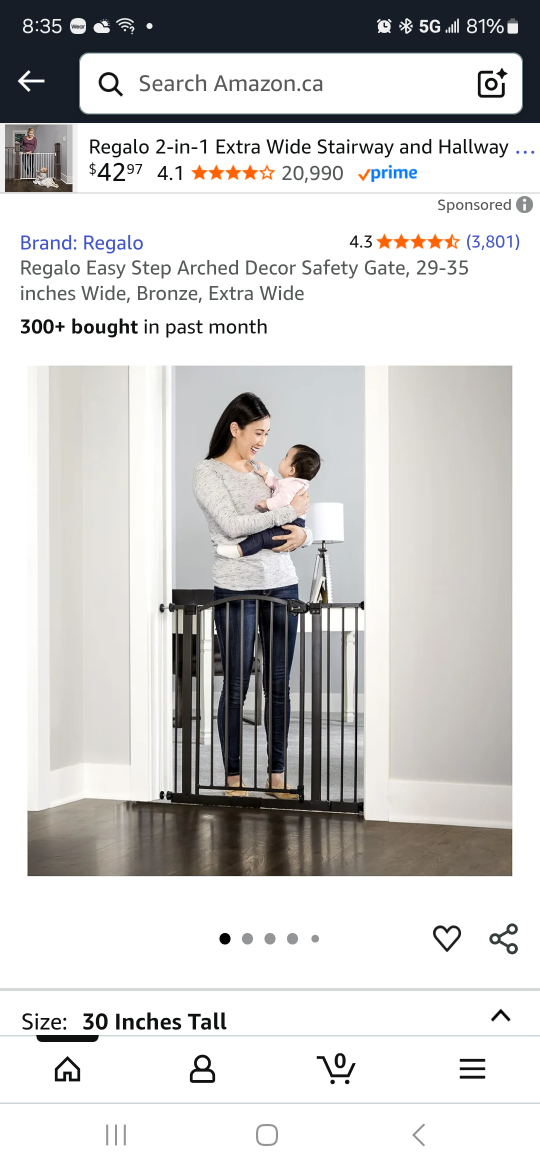 Regalo Easy Step Safety Gate, 29-35 inches Wide